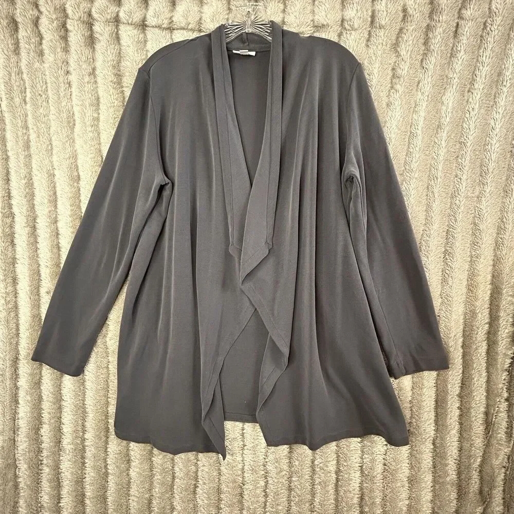 Purejill Womens Open Front Loose‎ Cardigan Size Medium Gray
